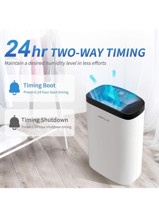 airplus مجفف هواء AIRPLUS 1500 قدم مربع للقاعدة 30 بوصة مجفف قوي للمنزل الغرف الكبيرة غرف النوم سعة كافية خزان مياه مع خرطوم تصريف AP1907 - Image 2