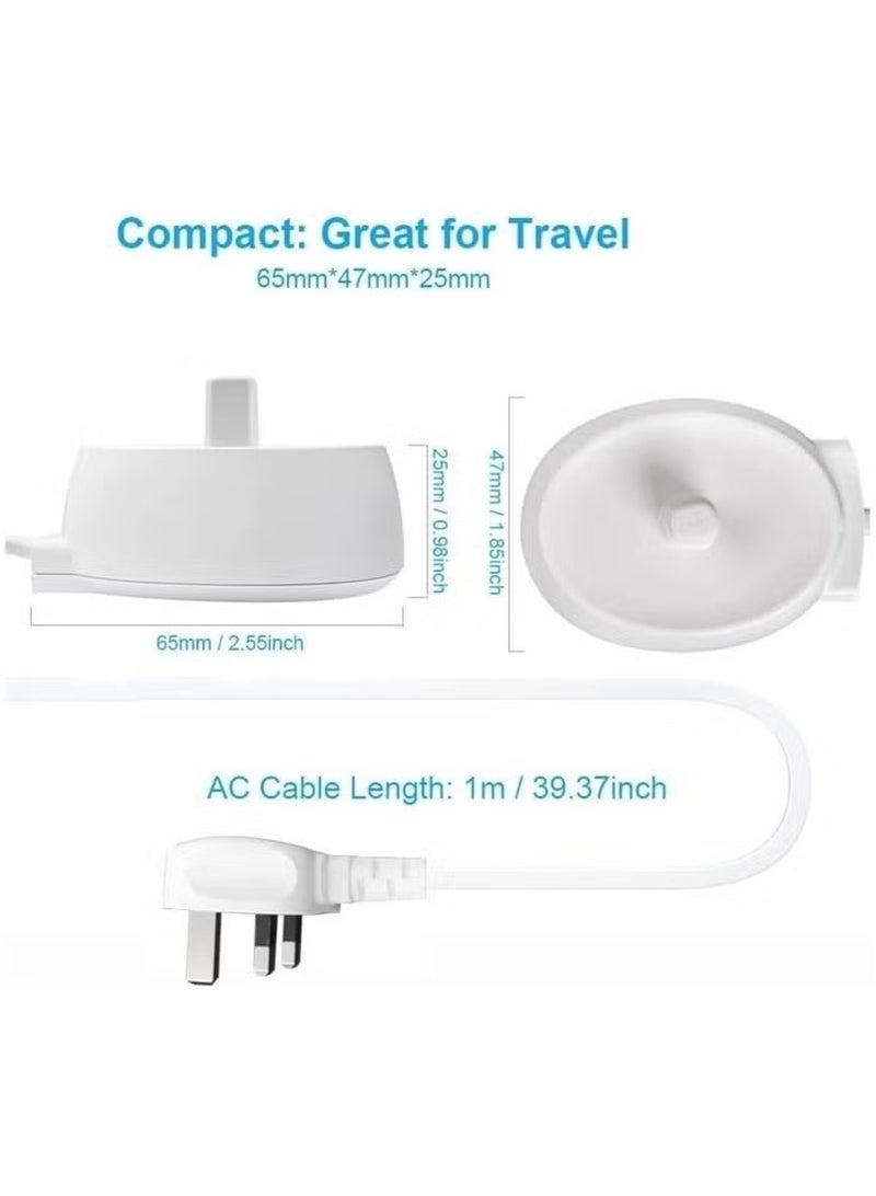 For  Electric Toothbrush Charger Type 3757 Chargers for Oral B Pro 1 650 Pro 2 2500 Pro 3 3500 Smart 4 6 iO 4 5 6 Kids Vitality Genius X 8000 Toothbrushes Charging Adapter UK Plug - Image 4