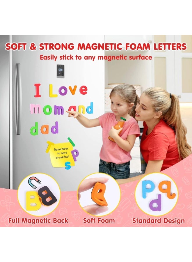 unikbebe 234 PCS Magnetic Alphabet Letter Set Toys with Storage Box, Montessori Educational Toy with Uppercase & Lowercase Letters, Double-Sided Magnetic Whiteboard + 40 Cards, STEM Early Development Spelling Learning Magnets for Kids, Toddlers & Preschool Classroom - Image 1