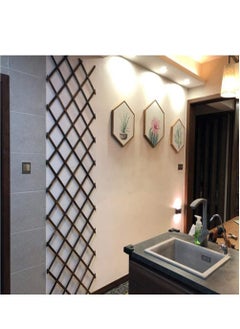 LINGWEI Wooden Trellis Fence Brown 115x105cm 2pcs  - Image 1