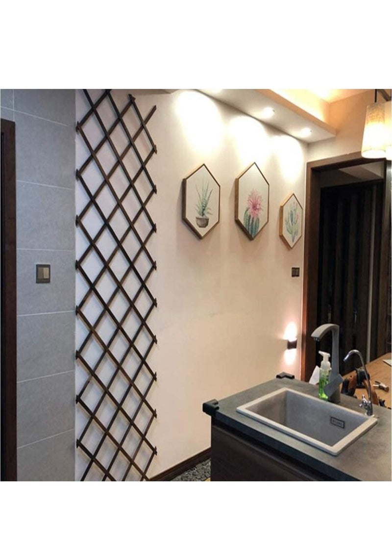 LINGWEI Wooden Trellis Fence Brown 115x105cm 2pcs - Image 1