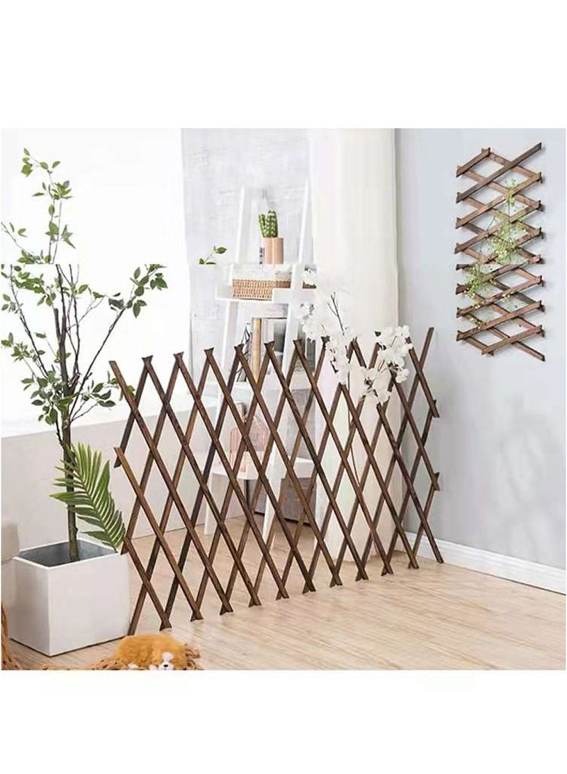LINGWEI Wooden Trellis Fence Brown 115x105cm 2pcs - Image 4