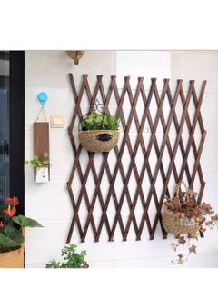LINGWEI Wooden Trellis Fence Brown 115x105cm 2pcs  - Image 3