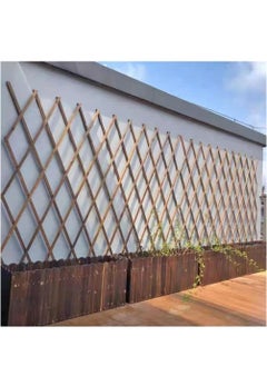 LINGWEI Wooden Trellis Fence Brown 115x105cm 2pcs  - Image 2
