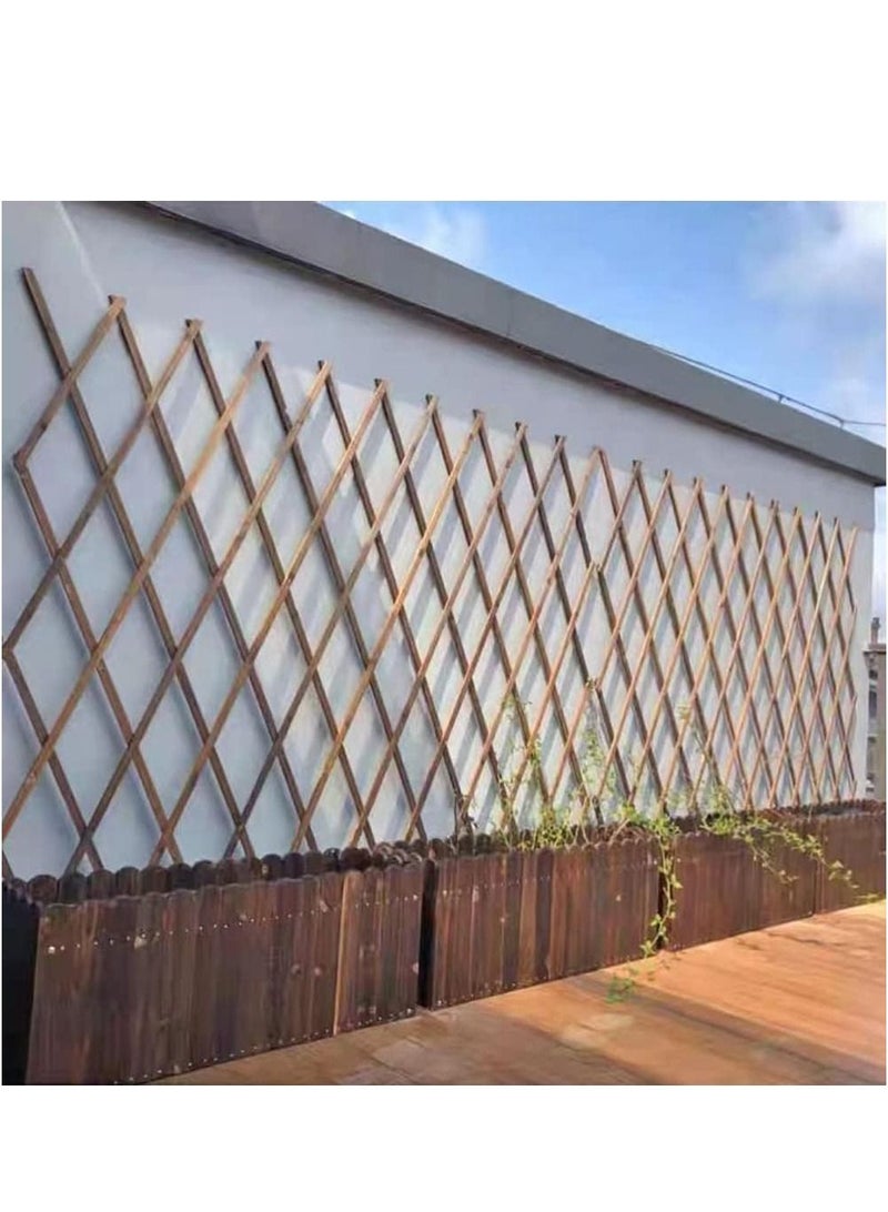 LINGWEI Wooden Trellis Fence Brown 115x105cm 2pcs - Image 2