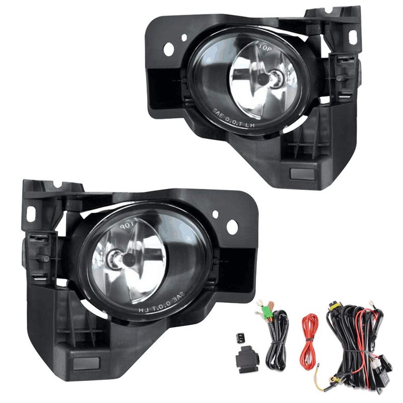 Driving Fog Lights Lamps Replacement for Nissan Maxima 2009 2010 2011 2012 2013 2014 with H11 12V 55W Halogen Bulbs Switch and Wiring Kit Clear Lens