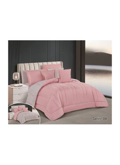 Brides Plain double-sided mattress, 2 x 1, two sides, 8 pieces, quilt, size 240 x 260 cm, pink/gray  - Image 1