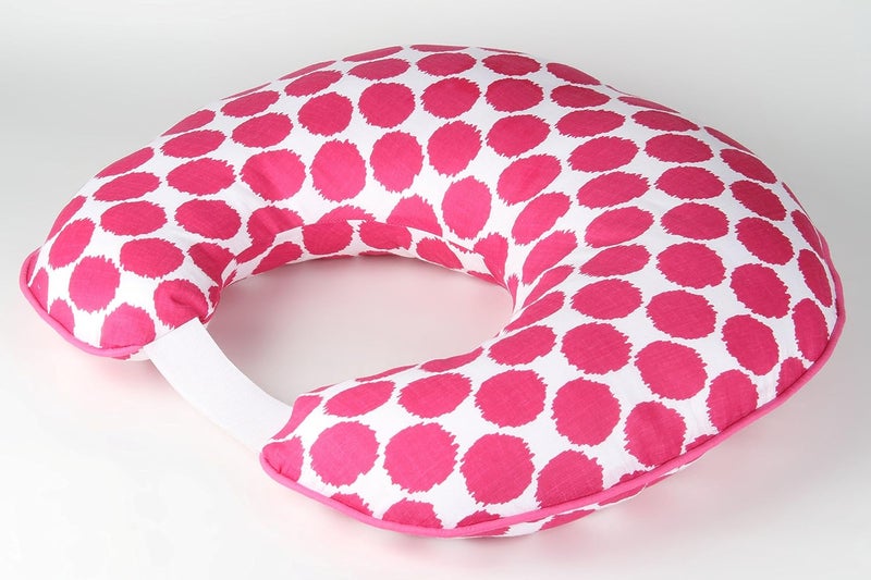 Bacati Ikat Dots Muslin Fabric Nursing Pillow Cover Only Bright Pink - Image 5