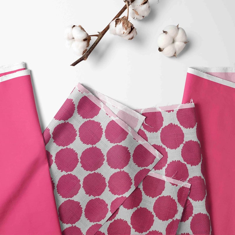 Bacati Ikat Dots Muslin Fabric Nursing Pillow Cover Only Bright Pink - Image 2