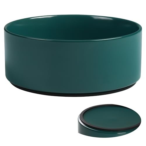Kitwinney Large Dog Bowls, Non Slip Heavy Ceramic Dog Food and Water Bowl with Silicone Base, 8" Pet Feeding Bowl for Small, Medium, and Big Dogs (Green, 8 Inches) - Image 1