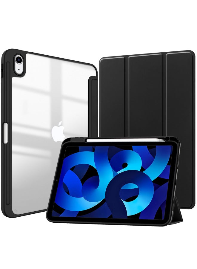 حافظة حماية مسطحة لجهاز IPad Air11 أكريليك IPad2024/pro11/10.9 حافظة جلدية شفافة بفتحة قلم-اللون: أسود-نماذج قابلة للتطبيق: iPad Pro11(2018/2020/2021) - Image 1