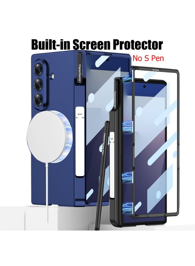 Samsung Galaxy Z Fold 7 Magnetic Case with Kickstand  Screen Protector  Magnetic Hinge  Pen Holder, 【Support Wireless Charging】 Shockproof Hard PC Cover - Image 5