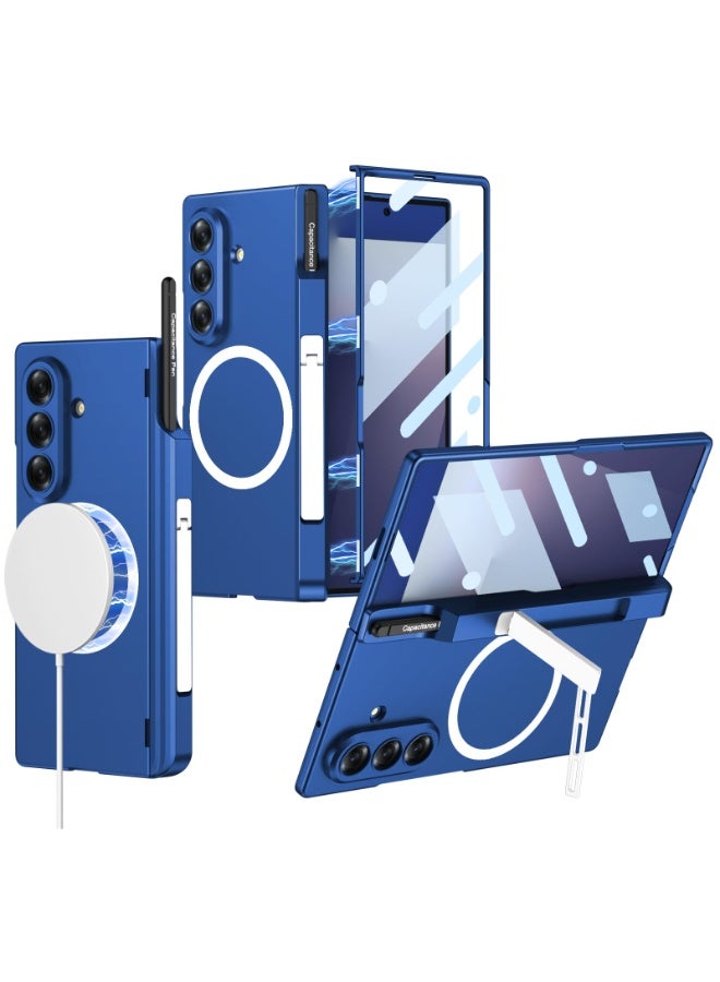 Samsung Galaxy Z Fold 7 Magnetic Case with Kickstand  Screen Protector  Magnetic Hinge  Pen Holder, 【Support Wireless Charging】 Shockproof Hard PC Cover - Image 1
