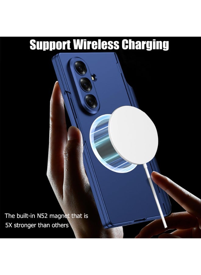 Samsung Galaxy Z Fold 7 Magnetic Case with Kickstand  Screen Protector  Magnetic Hinge  Pen Holder, 【Support Wireless Charging】 Shockproof Hard PC Cover - Image 2