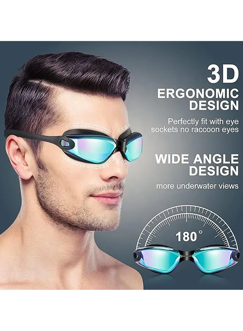 ToolHouse Adult Swimming Goggle Set, Waterproof Anti-fog Swimming Goggles with Silicone Swimming Cap, Ear Plugs and Nose Clips for Men and Women - Image 4