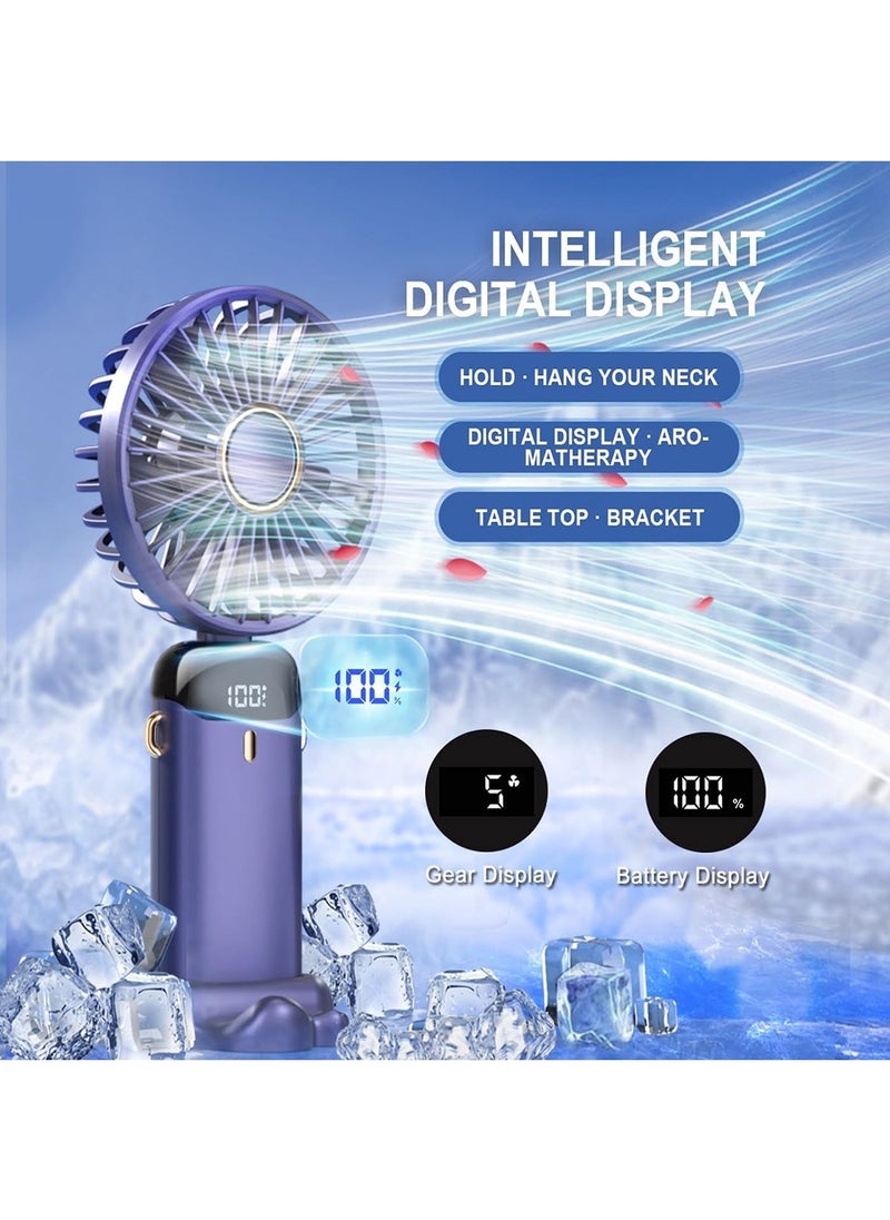 Multifunctional Handheld Fan 3000mAh Battery Operated Fan with Base LED Digital Display 90° Foldable 5 Speeds Portable Mini Desk Cooling Fan with Neck Lanyard - pzsku/ZE347B2B722FBB2ABA09EZ/45/_/1726127685/9686fa3d-ccc8-429f-9f44-c1cb04b53cf5