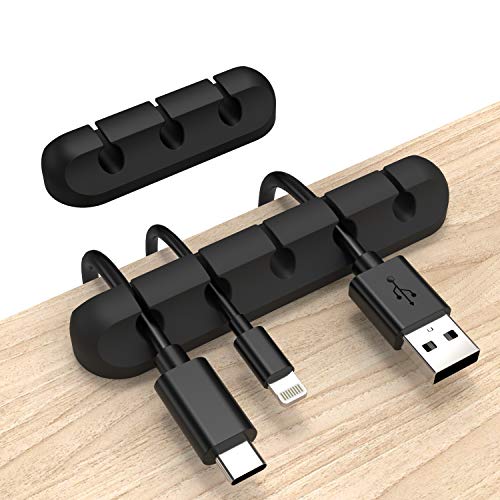 INCHOR Cord Organizer, Cable Clips Cord Holder, Cable Management USB Cable Power Wire Cord Clips, 2 Packs Cable Organizers for Car Home and Office (5, 3 Slots) - Image 1