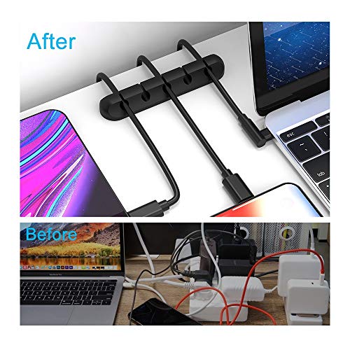 INCHOR Cord Organizer, Cable Clips Cord Holder, Cable Management USB Cable Power Wire Cord Clips, 2 Packs Cable Organizers for Car Home and Office (5, 3 Slots) - Image 2