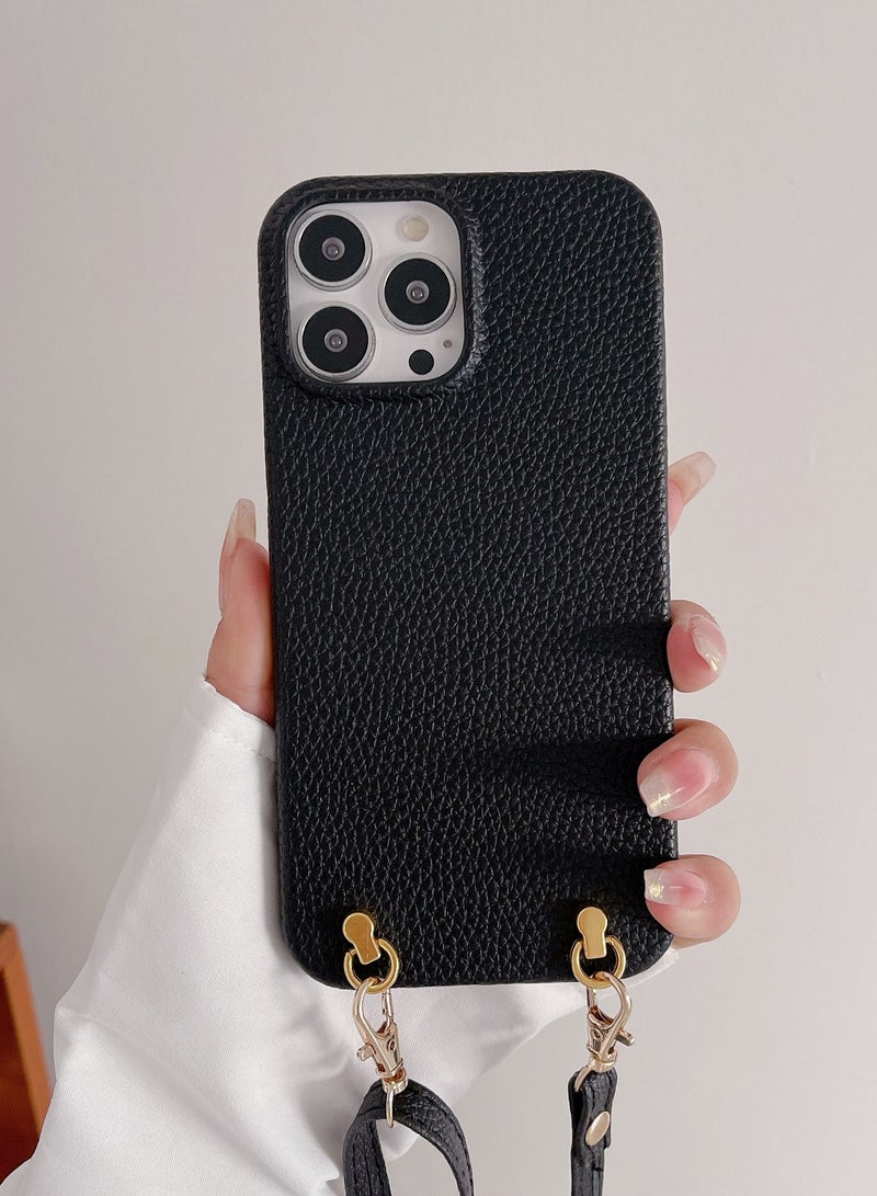 Suteni Back Cover Lychee Leather Phone Case for iPhone  - Image 1