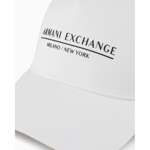 Armani Exchange Men's Milano/New York Logo Baseball Hat, White, One Size - Image 3