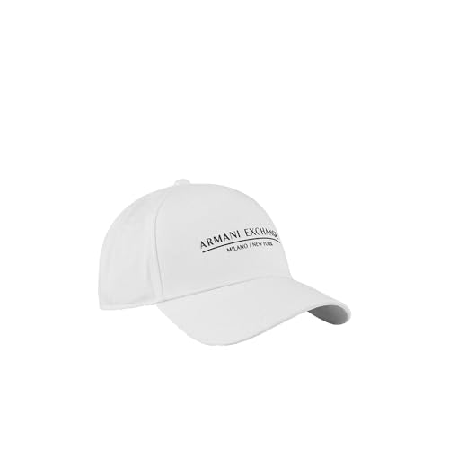 Armani Exchange Men's Milano/New York Logo Baseball Hat, White, One Size - Image 1