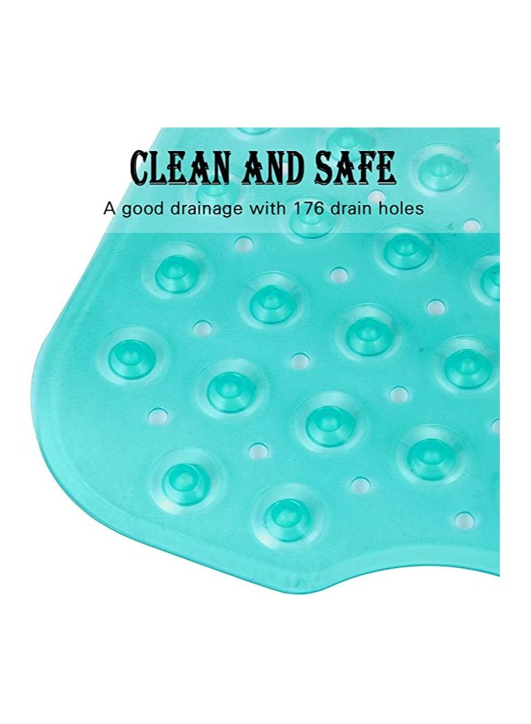 MahMir Non-Slip Bath Tub Shower Mat with Suction Cups and Drain Holes, 40 x 16 inch ( Green )  - Image 5