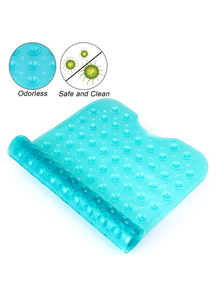 MahMir Non-Slip Bath Tub Shower Mat with Suction Cups and Drain Holes, 40 x 16 inch ( Green )  - Image 3