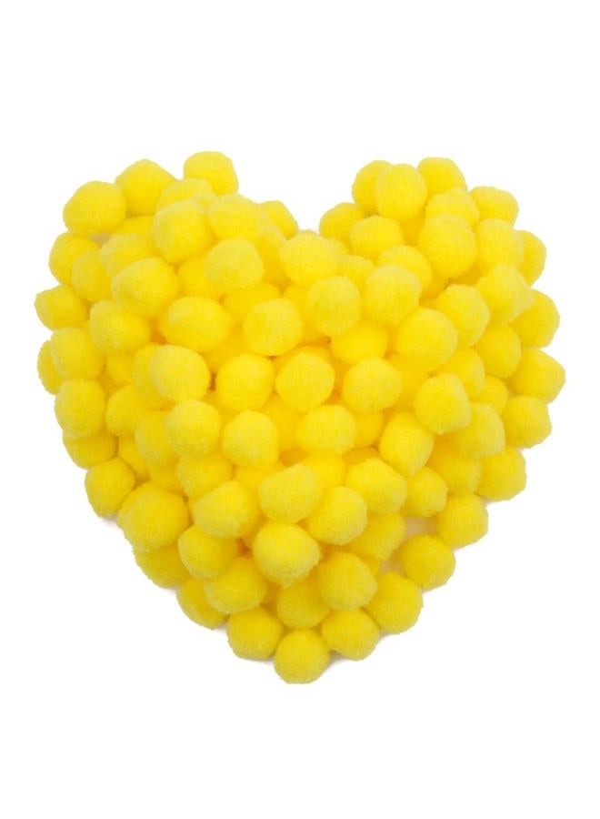 MORFEN 150 Pieces Pom Poms, 1 Inch Yellow Craft Pom Poms, Fuzzy Pompom Puff Balls, Small Pom Pom Balls for Gift, DIY Arts, Crafts Projects, Home Decorations - Image 1