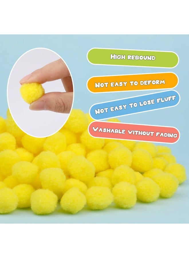 MORFEN 150 Pieces Pom Poms, 1 Inch Yellow Craft Pom Poms, Fuzzy Pompom Puff Balls, Small Pom Pom Balls for Gift, DIY Arts, Crafts Projects, Home Decorations - Image 2