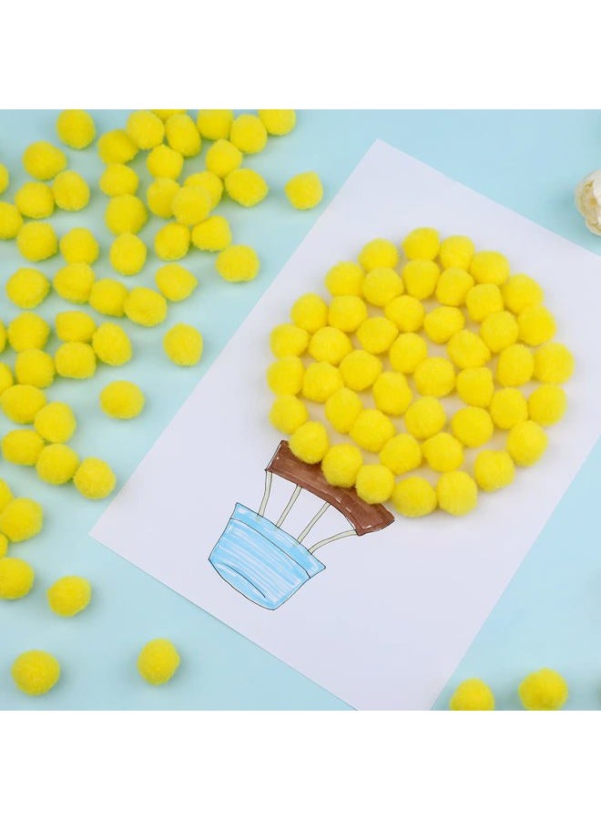 MORFEN 150 Pieces Pom Poms, 1 Inch Yellow Craft Pom Poms, Fuzzy Pompom Puff Balls, Small Pom Pom Balls for Gift, DIY Arts, Crafts Projects, Home Decorations - Image 3