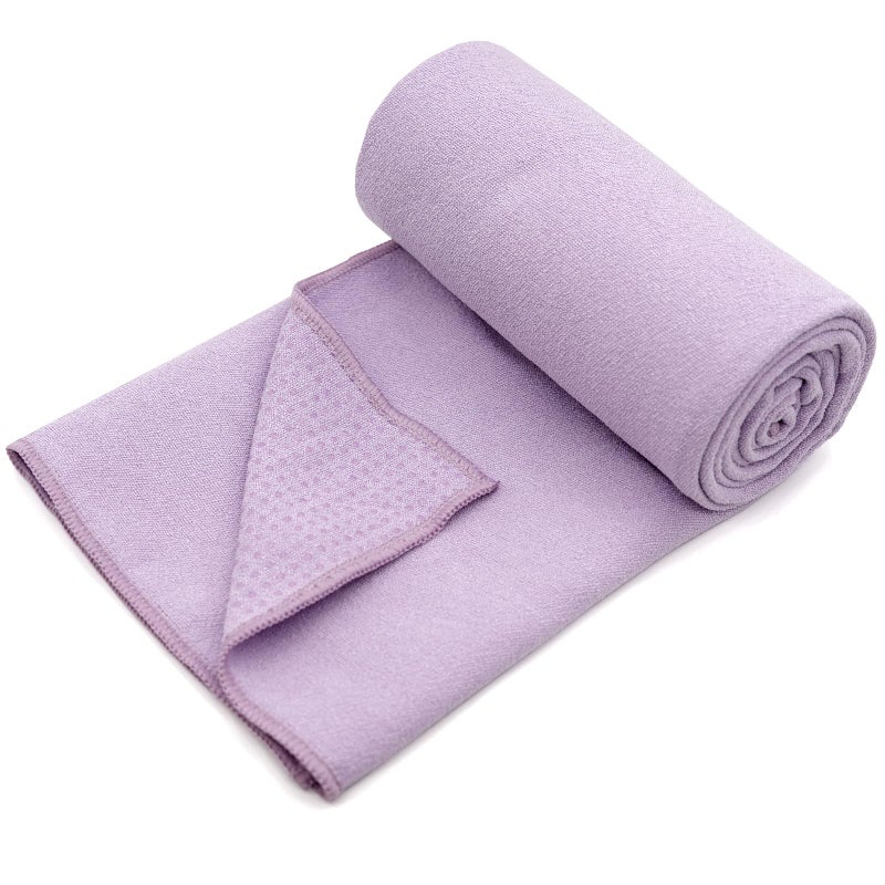 Eunzel Yoga TowelHot Yoga Mat Towel with Grip Dots Sweat Absorbent NonSlip for Hot Yoga Pilates and Workout 24 x72 Taro Purple