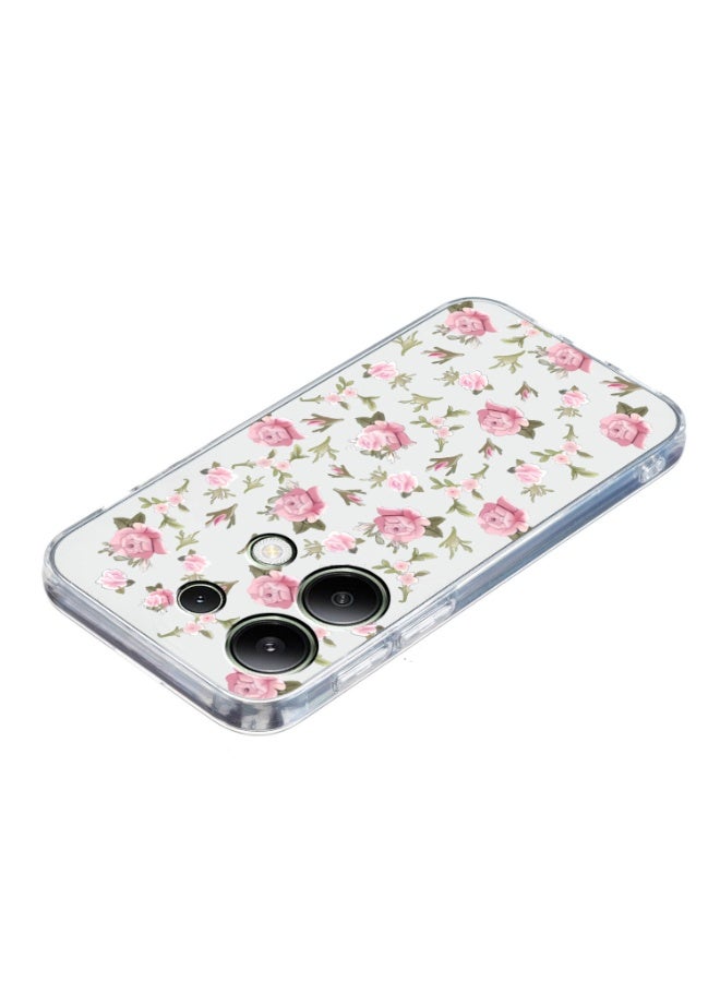 جراب شفاف من مادة TPU بنمط رسم ملون لهاتف Xiaomi Redmi 13 4G (زهري زهري) - Image 5