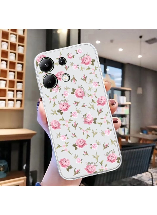 جراب شفاف من مادة TPU بنمط رسم ملون لهاتف Xiaomi Redmi 13 4G (زهري زهري) - Image 2