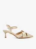 ELLA Interwoven Design Ankle Strap Pointed Pump