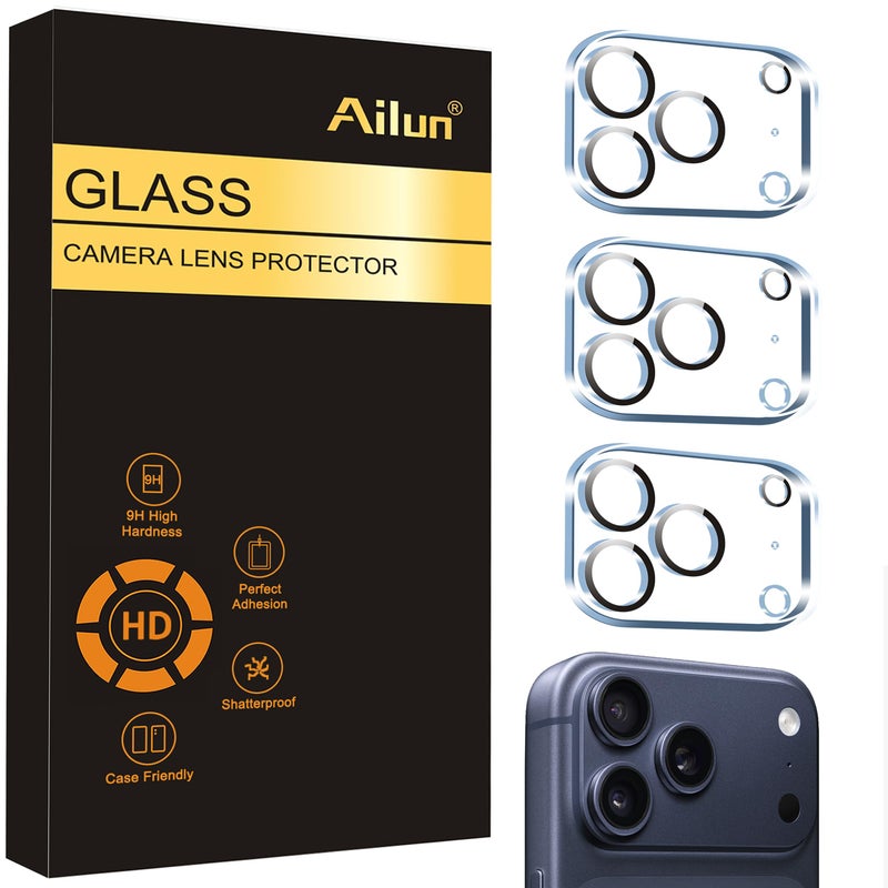 Ailun 3 Pack Camera Lens Protector for iPhone 17 Pro,Tempered Glass,9H Hardness,Ultra HD,Anti-Scratch,Case Friendly,Does not Affect Night Shots[Not for iPhone 17/17 Pro Max/iPhone Air] - Image 1