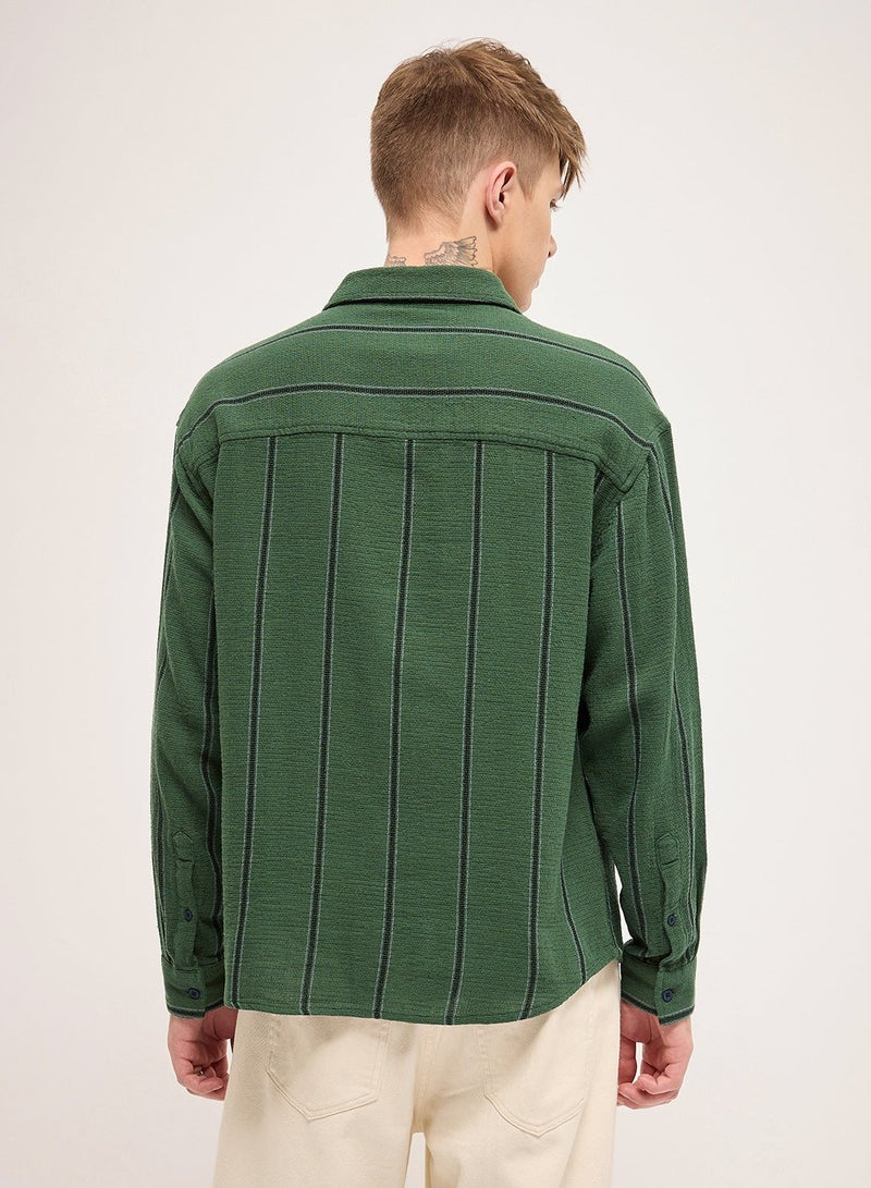 THE BEAR HOUSE Cotton Shirt for Men | Slim Fit, Long Sleeve, Casual or Formal Button-Down | Soft, Breathable Fabric for Work, Everyday, & All-Season Wear in Stylish - Image 5