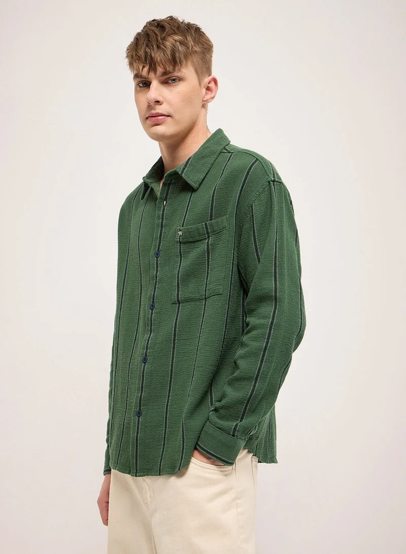 Cotton Shirt for Men | Slim Fit, Long Sleeve, Casual or Formal Button-Down | Soft, Breathable Fabric for Work, Everyday, & All-Season Wear in Stylish