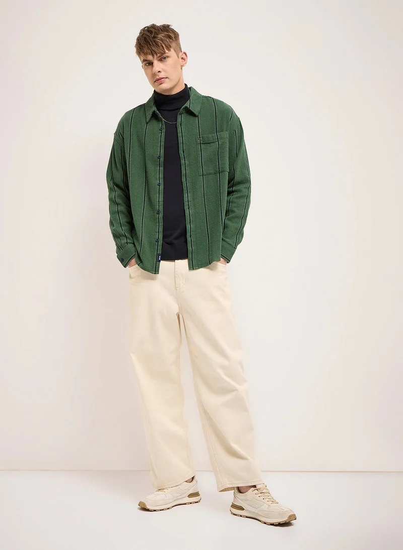 THE BEAR HOUSE  Cotton Shirt for Men | Slim Fit, Long Sleeve, Casual or Formal Button-Down | Soft, Breathable Fabric for Work, Everyday, & All-Season Wear in Stylish for Men | Best Price UAE