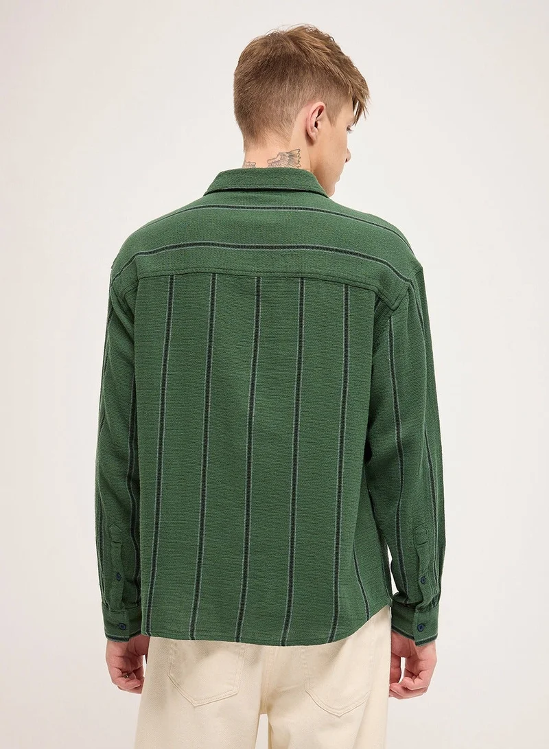 THE BEAR HOUSE  Cotton Shirt for Men | Slim Fit, Long Sleeve, Casual or Formal Button-Down | Soft, Breathable Fabric for Work, Everyday, & All-Season Wear in Stylish for Men | Best Price UAE