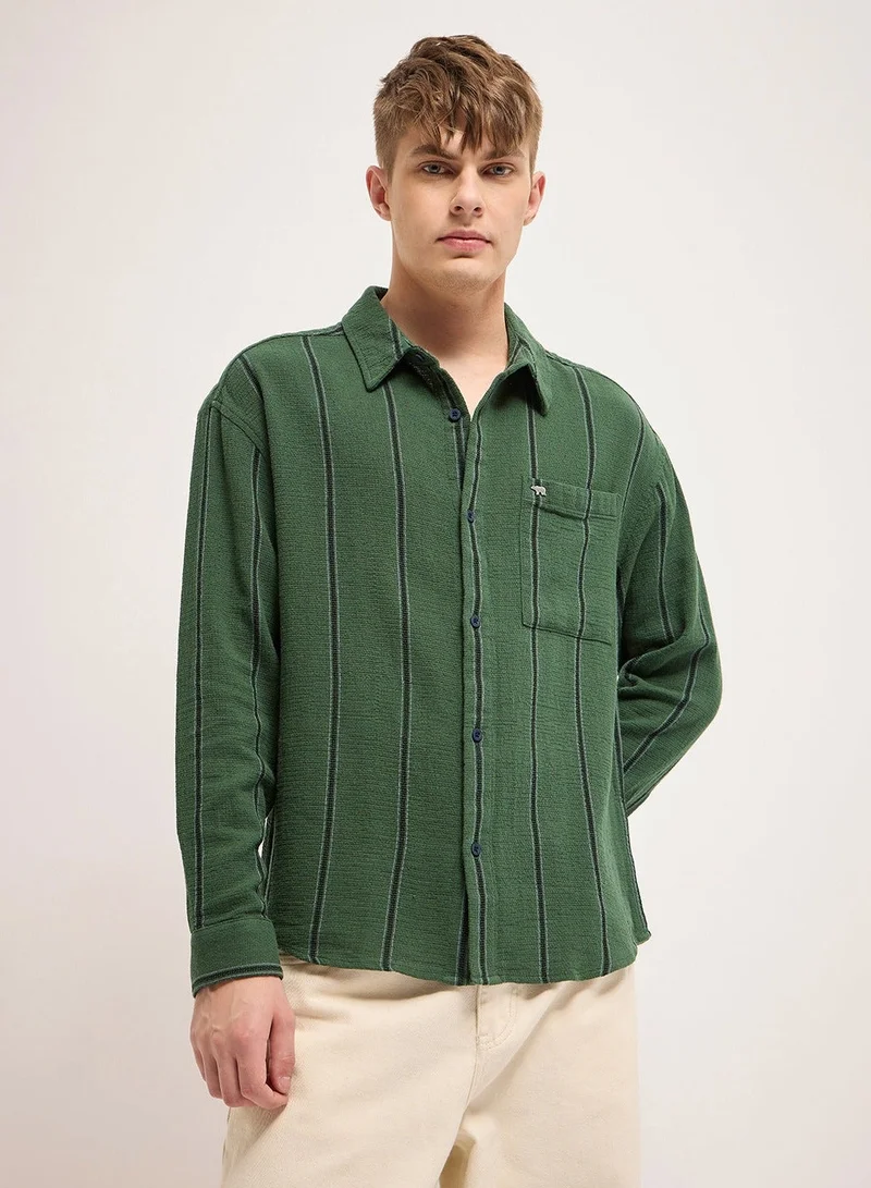 THE BEAR HOUSE  Cotton Shirt for Men | Slim Fit, Long Sleeve, Casual or Formal Button-Down | Soft, Breathable Fabric for Work, Everyday, & All-Season Wear in Stylish for Men | Best Price UAE