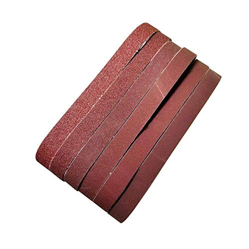 Zivisk 1 Inch x 30 Inch Sanding Belts, 15 Pack Aluminum Oxide, 3 Each of 320/400/600/800/1000 Grits, Dark Red, For Woodworking, Metal Polishing - Image 3