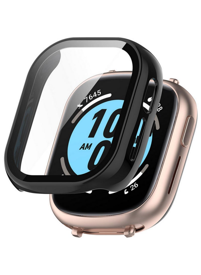 For Honor Watch 4 Case Full Cover Tempered Glass Screen Protector Hard PC Shell Frame Bumper Protective Cover for Honor Watch 4 Accessories Black  - Image 1
