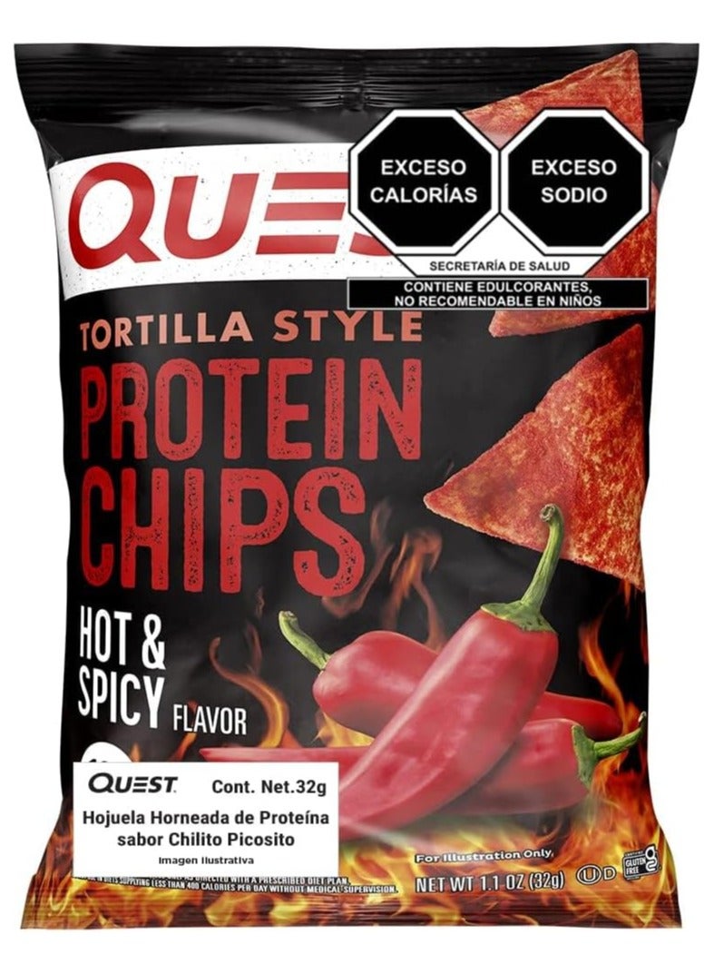 Quest Tortilla Style Protein Chips Hot & Spicy  (Pack of 8) - Image 2