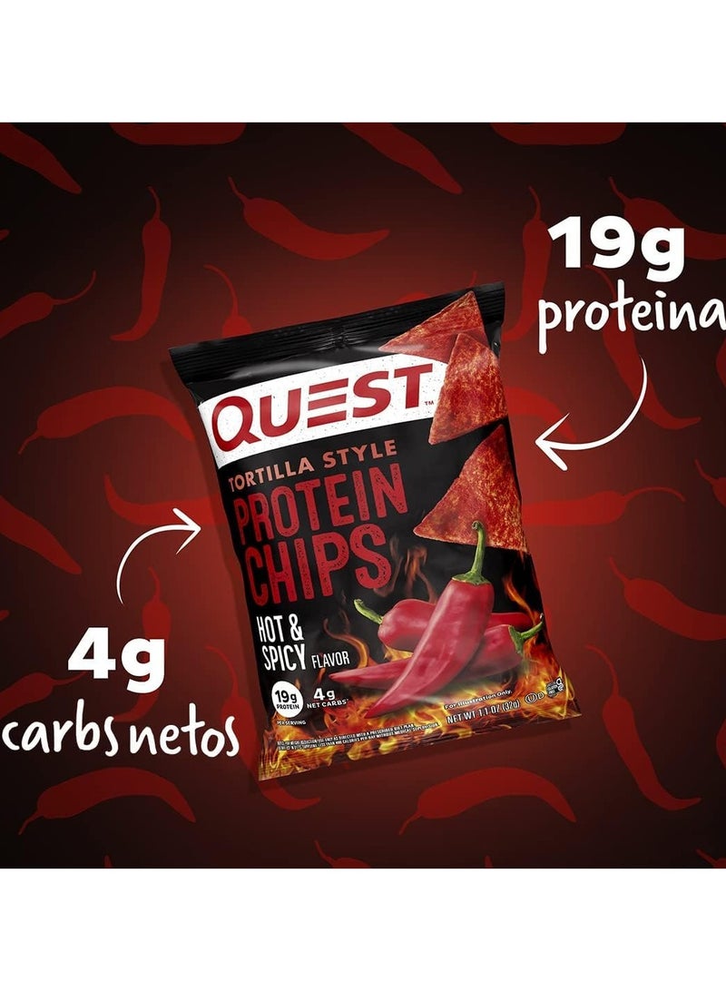 Quest Tortilla Style Protein Chips Hot & Spicy  (Pack of 8) - Image 3