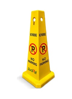 Duravel Duravel No Parking Safety Cone, Yellow Traffic Cone with Warning Symbol, Heavy-Duty Construction, High-Visibility, durable Safety Parking Sign Board with 4 Side View  - Image 3