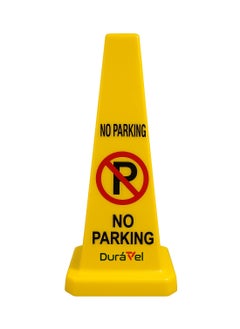 Duravel Duravel No Parking Safety Cone, Yellow Traffic Cone with Warning Symbol, Heavy-Duty Construction, High-Visibility, durable Safety Parking Sign Board with 4 Side View  - Image 1