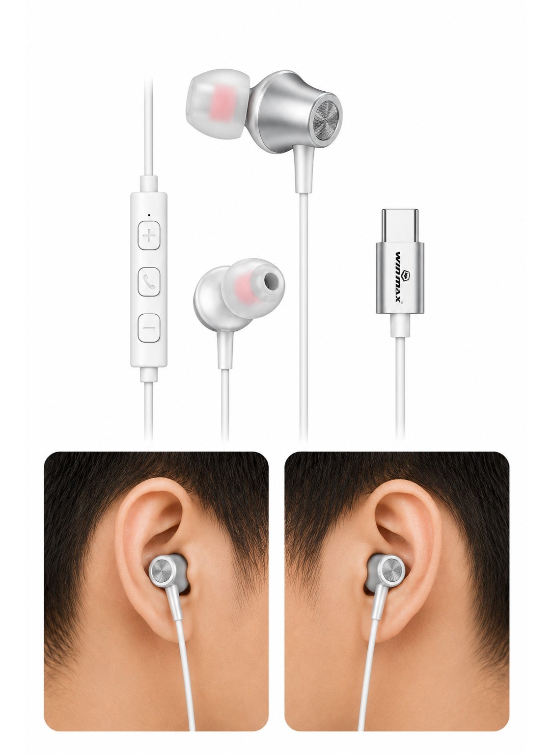 وين ماكس Winmax Wired Earphones Supporting Voice Compatible With iPhone Series iPhone 17 Pro Samsung Huawei And Honor Series Well Other Devices Equipped With Audio Port