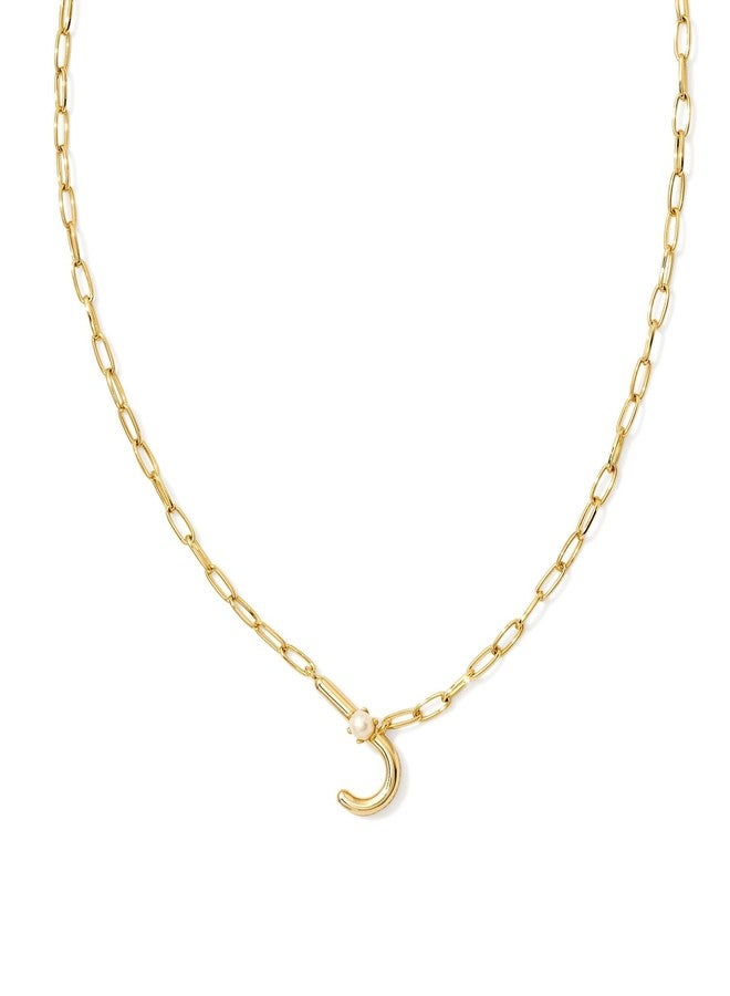Kendra Scott Womens Pearl Letter J Short Pendant Necklace Gold White Pearl One Size - Image 2