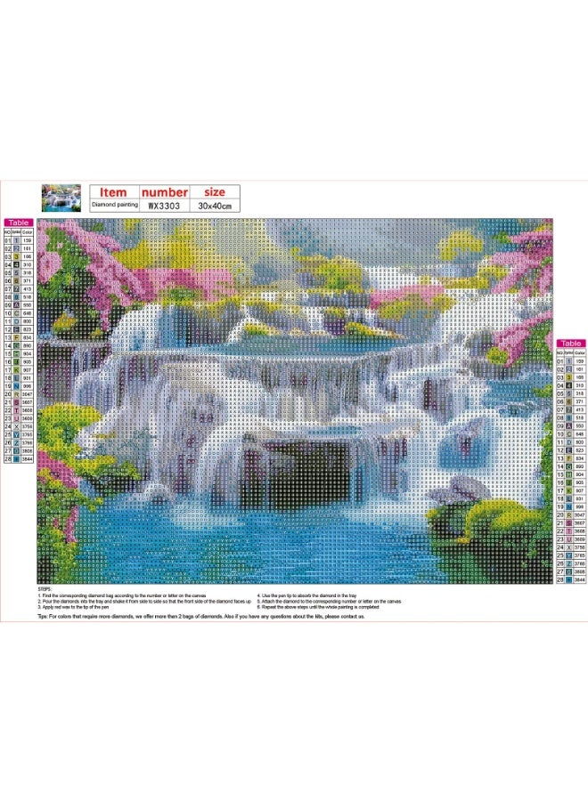 Bukela DIY Waterfall Diamond Painting Set 5D Diamond Art Adults Children Fantasy Diamond Painting Pictures 5D Landscape Diamond Art Waterfall Diamond Painting Set Cross Embroidery Painting Kits 30 x 40 cm - Image 1