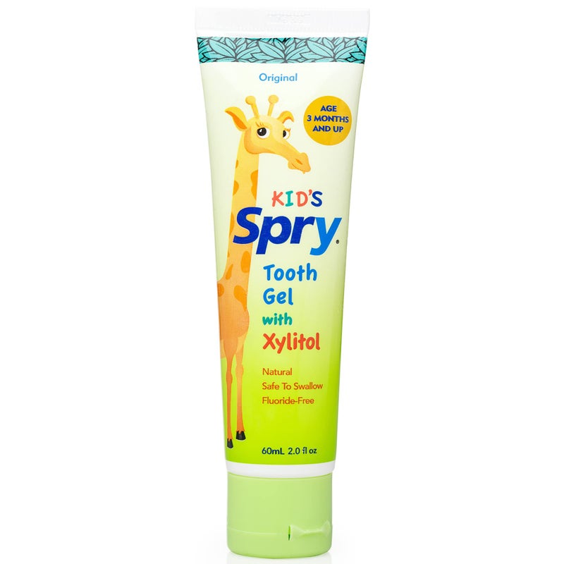 Spry Natural Xylitol Toothpaste for Baby, Toddler and Kids Age 3 Months and Up - Fluoride Free Tooth Gel, Tasty, Support Development of Emerging Teeth, Original 2 Fl Oz (Pack of 2) - Image 5